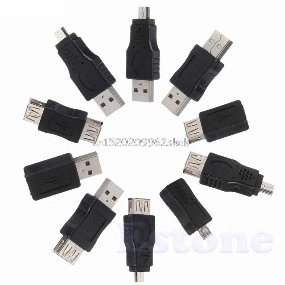 10 шт. 5 pin F/M Mini Changeur адаптер USB конвертер Мужской Женский Micro USB