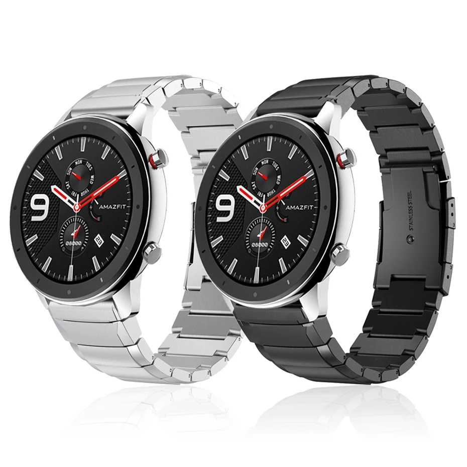 Браслет из нержавеющей стали для Xiaomi Huami Amazfit GTR 47 ремешок для часов, мм для Amazfit Stratos 3 2S металлические аксессуары для наручных часов