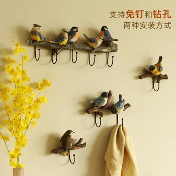 

Creative bird hook door key hanging coat hook wall decoration without punching wall hanging clothes room decoration