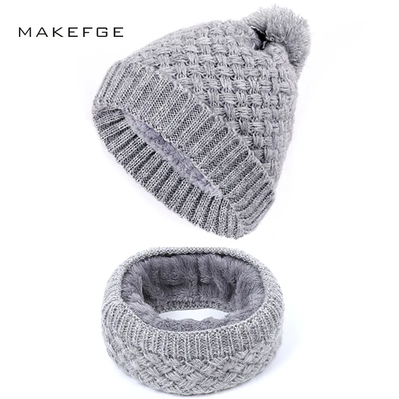 

New flannel knitted hat, neckband, two-piece knitted neckband, outdoor warm ski cap, 2019