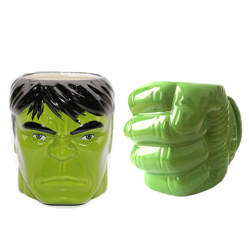 

2 pc Mavel Coffee Mugs Avengers Hulk Fist Ceramic High Capacity For Tea Milk Cups Anime Porcelain Drinking Creative Gifts Mug