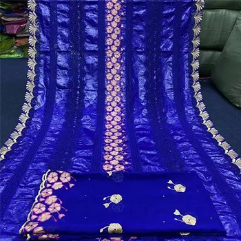 

African bazin riche fabric with beads Latest fashion embroidery lace bazin lace fabric with net lace 7 yards for dress h66-420