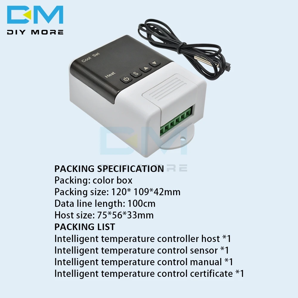 DTC1200 AC 110V 220V Цифровой термостат регулятор температуры для инкубатор для Аквариума Контроллер терморегулятор+ кабель датчика