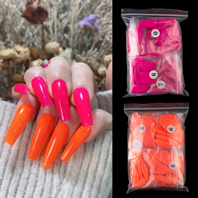 

500pcs/Opp Long Fake Nails Square Acrylic Artificial Nails Finger Nails Full Cover False Nail Tips Manicure Art Faux Nails