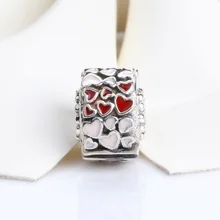 

Original 925 Sterling Silver Valentine Epoxy Adhesive Love Positioning Buckle Beads Fit Original Bracelet