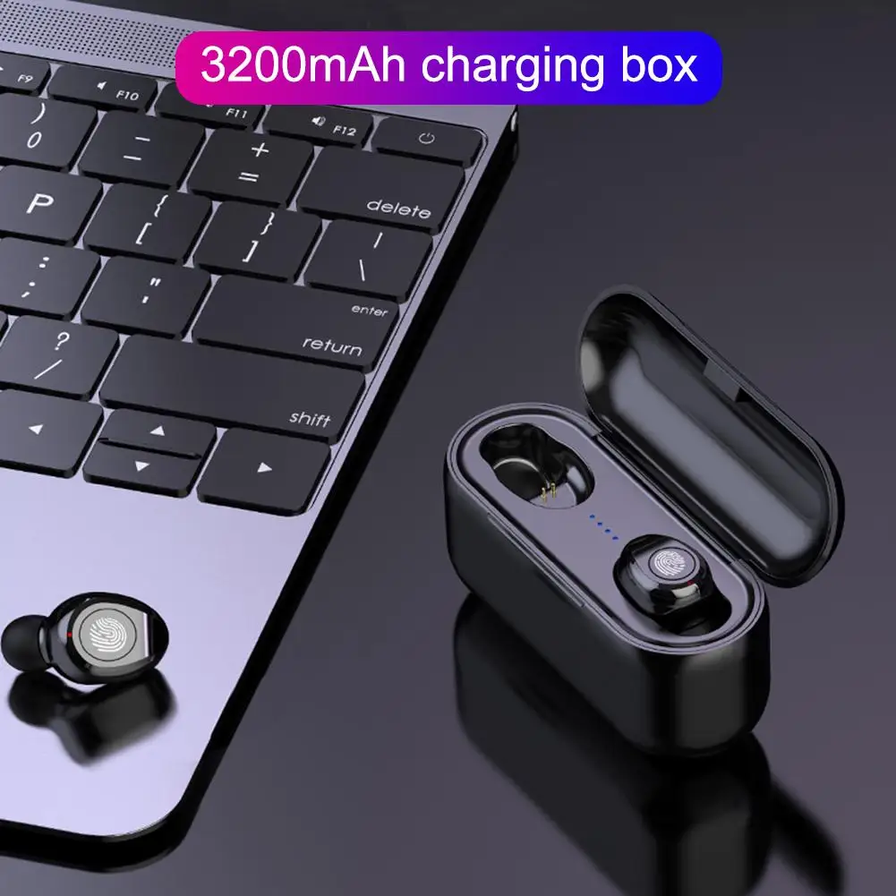 F9 TWS Bluetooth Earphone 5.0 Wireless Bluetooth Headset Stereo Bass Wireless Earphones With Microphone With 3200mAh Charger Box