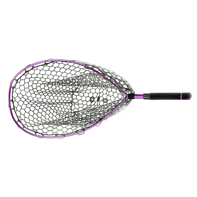 Fly Fishing Net Aluminum Alloy Handheld Quick Folding Landing Large Hand Net  Fishing Cast Mesh for Outdoor Fly Fishing Tackle