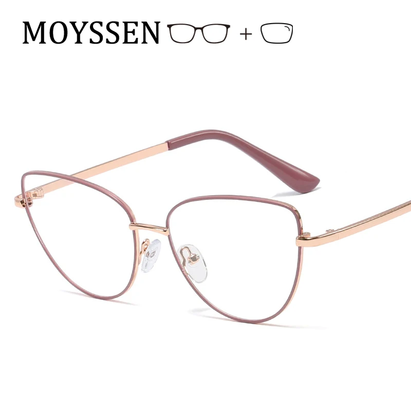 Женские винтажные очки в металлической оправе кошачий глаз, очки для близорукости, студенческие компьютерные очки против радиации-1-1,5-2,0-2,5-3,0-3,5