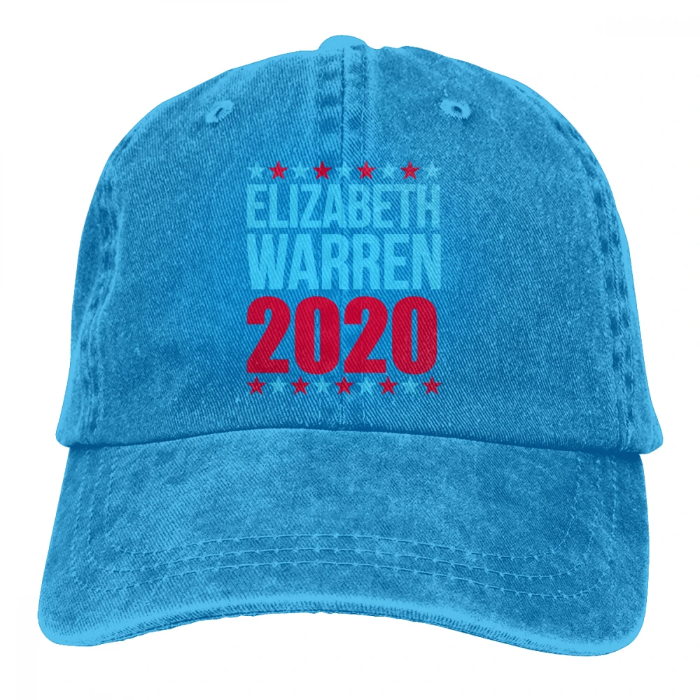 Warren для President Casquette натуральный унисекс Мужские Женские джинсовые бейсболка с ремешком кепки Регулируемый Гольф папа шляпа