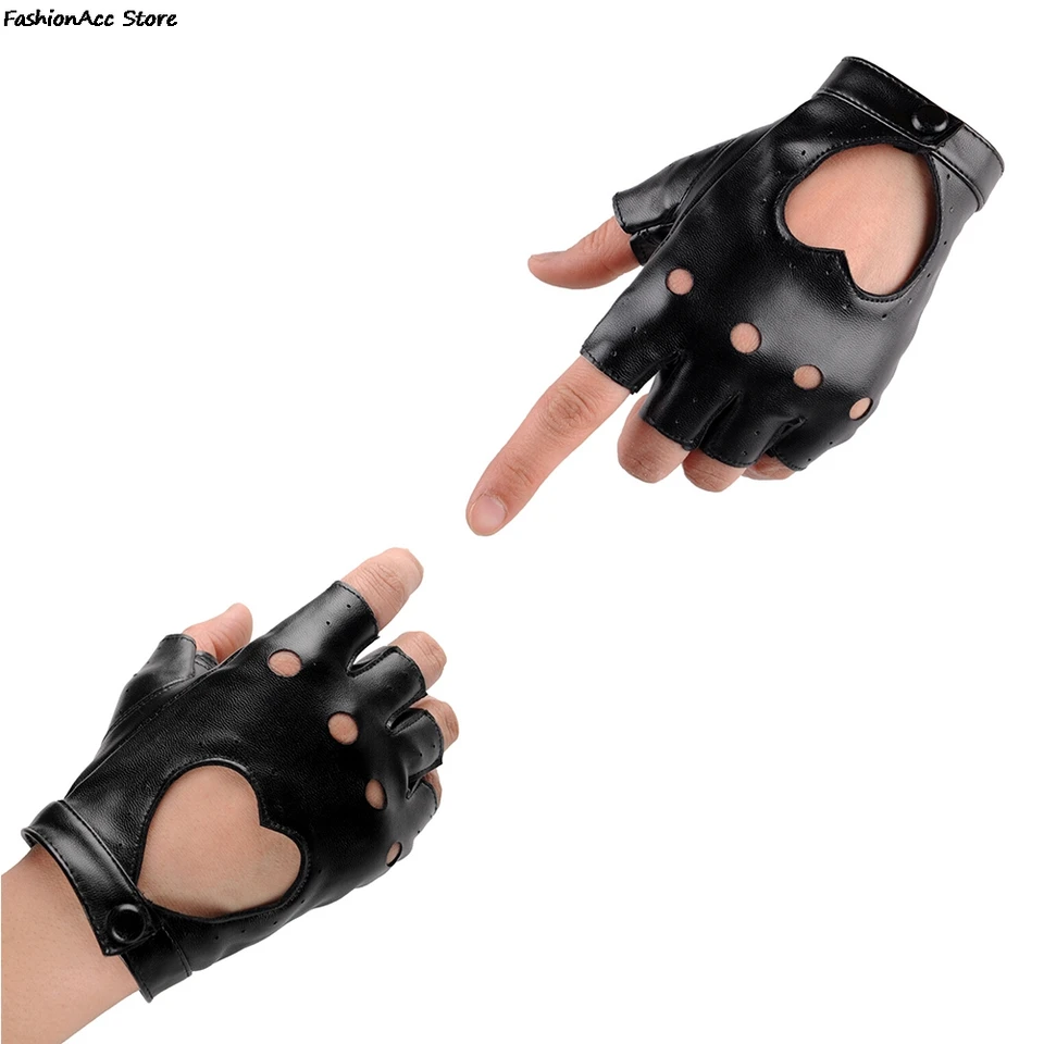 Chyuxinda Punk-klinknagelhandschoenen, PU-leer, vingerloze