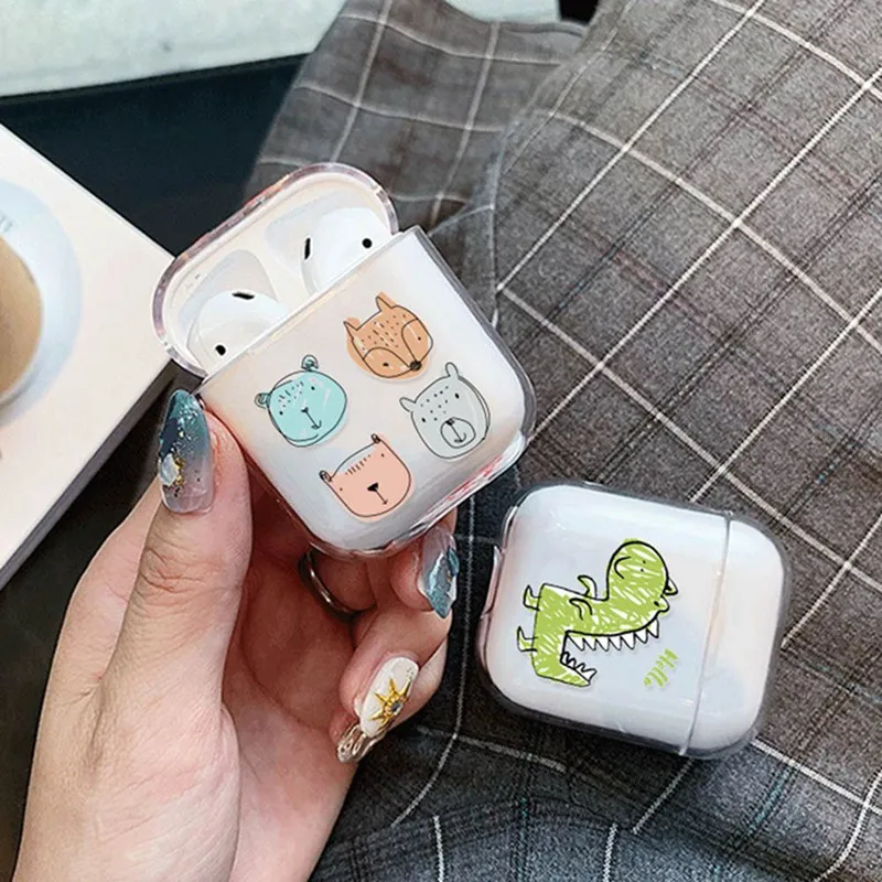 Чехол для Airpods, чехол с милым КАКТУСОМ и милым сердцем, прозрачный жесткий чехол на Airpod, защитный чехол для Air Pods, 1, 2, чехол