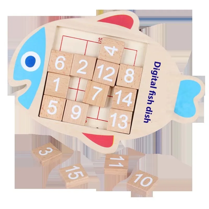 Деревянные девять игрушки для дворца Fishdish Digital Huarongdao Intelligence Development Projects подарки для детского обучения разума