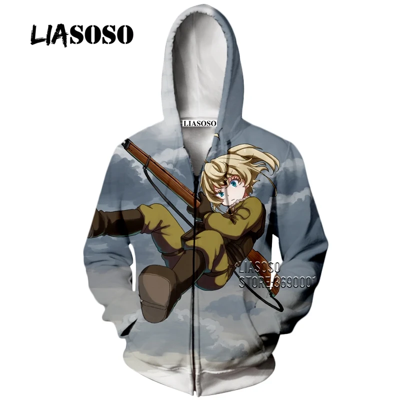 2 Аниме Yōjo Senki Saga of Tanya the Evil 3D принт для женщин мужчин толстовки кофты на молнии куртка пальто Высокое качество топы - Цвет: 2
