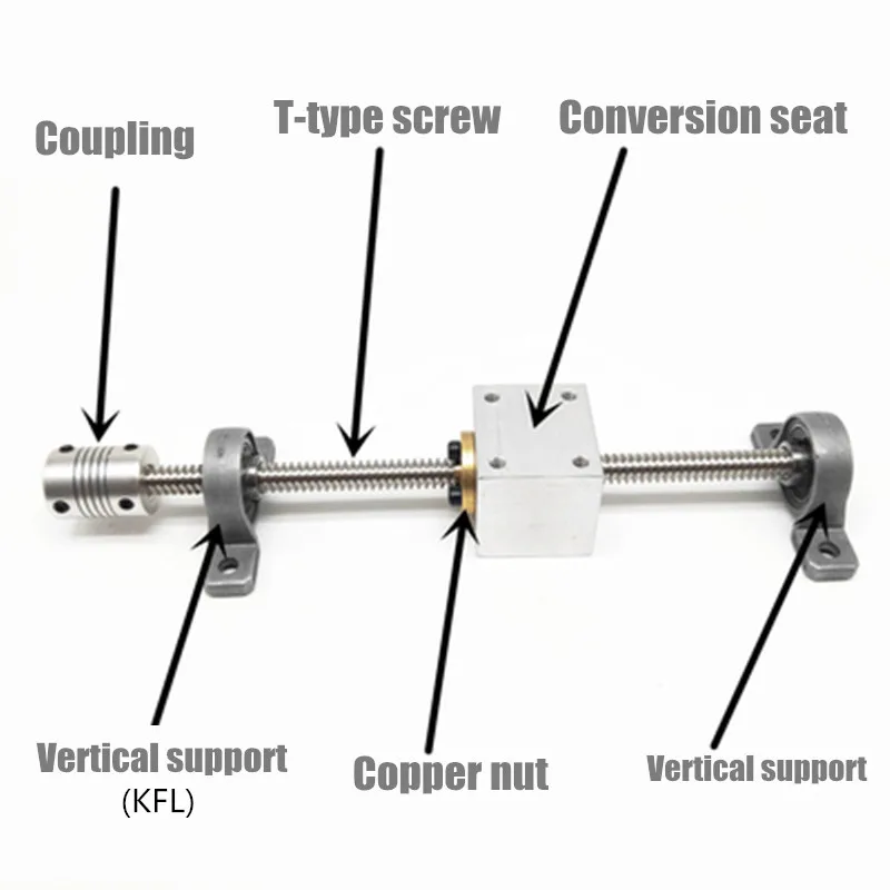 Части 3D-принтера 8 мм T8 свинцовый винт комплект свинцовый винт+ KFL08 кронштейны+ муфта+ T8 гайка+ T8 Медная гайка с ЧПУ