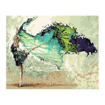 

Frame DIY Painting By Numbers Kits Abstract Dancer Figure Painting Oil Picture By Numbers Paint for Home Decor