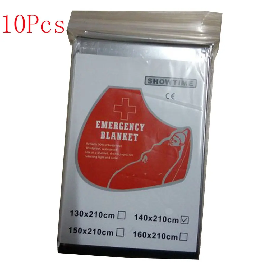 

OUTAD 10Pack Emergency Survival Thermal Blanket Outdoor Waterproof Windproof Reusable First Aid Sun Shade Ground Cover