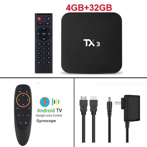 4GB 32GB G10S Smart TX3 Android 9,0 tv Box Amlogic S905X3 ram 4 Гб 64 Гб rom 32 Гб 8K 5G Wifi BT4.2 Youtube HDR Google Play Netfilx телеприставка - Цвет: 4GB 32GB G10S
