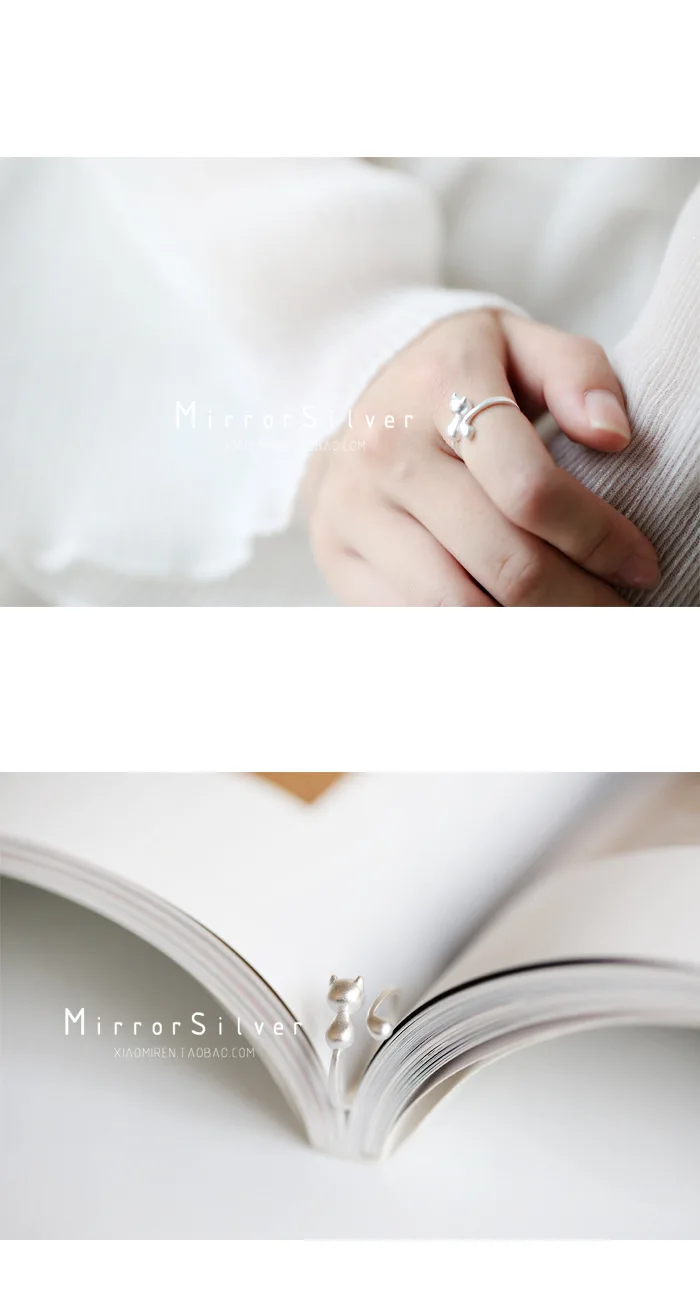 DreamySky Bijoux Boho 925 пробы серебряные кольца в виде кошки для женщин женские кольца модные вечерние ювелирные изделия