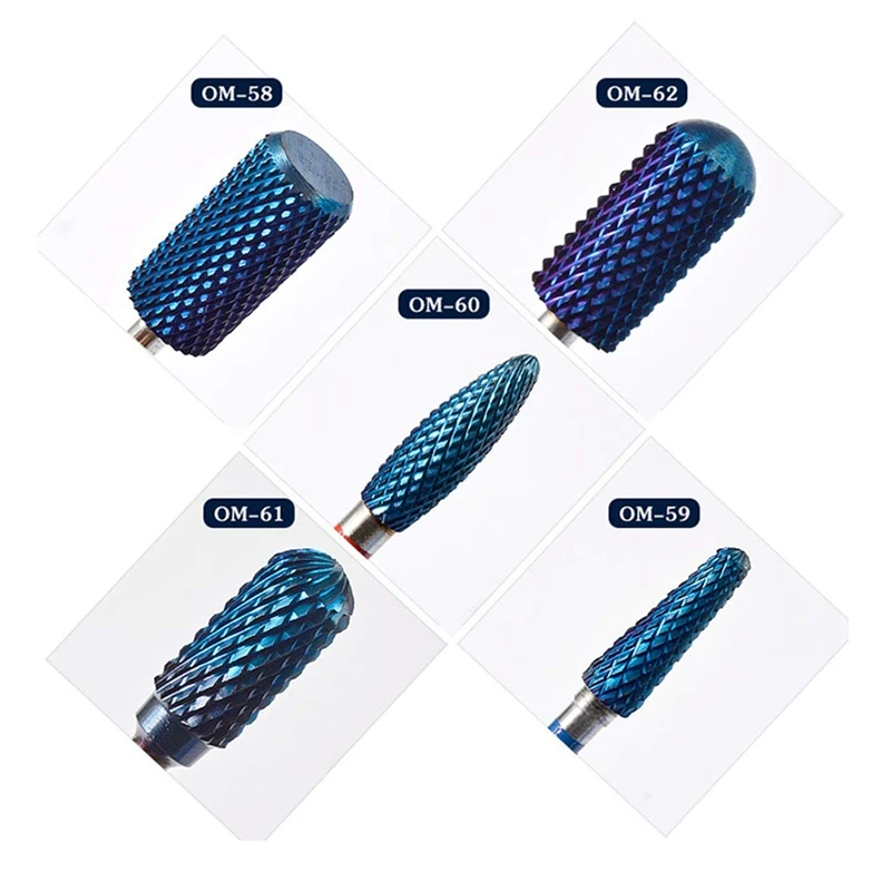 5 шт. Вольфрам Сталь твердосплавные сверла ногтя набор, Топ кутикула чистая удаления геля запасный инструмент, автомабильный инструмент, Нейл-арт силиконовая насадка для полировки ногтей дробления