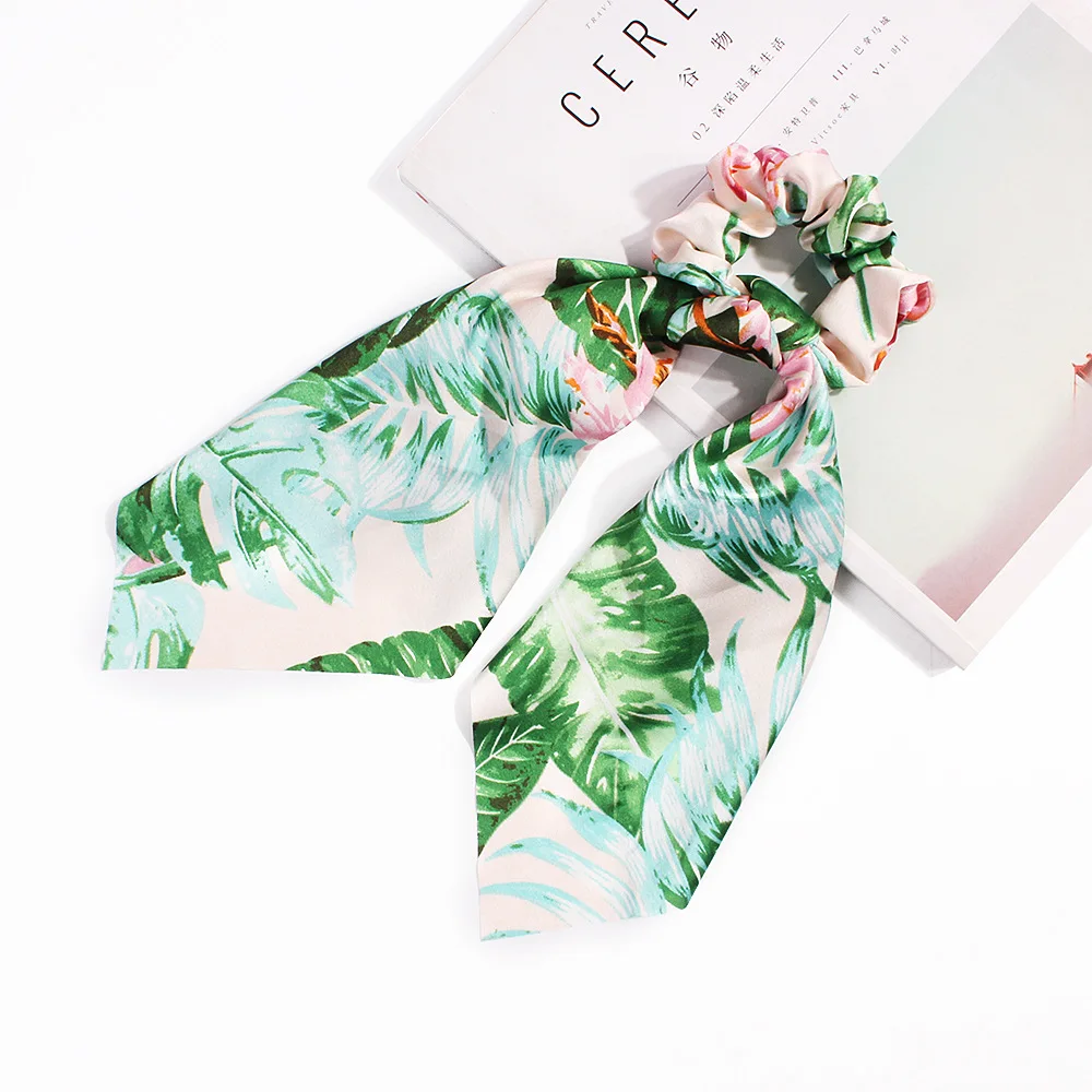 Женские милые резинки для волос, банданы с цветочным принтом для девушек, держатель для конского хвоста, повязки для волос, аксессуары для волос, женские эластичные резинки для волос - Цвет: 20190406A-23