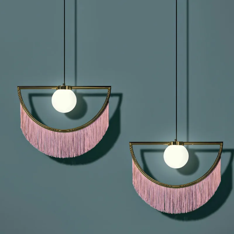 

Art bedside bedroom model room decoration tassel lamp modern chandelier creative living room sofa chandelier LB011414