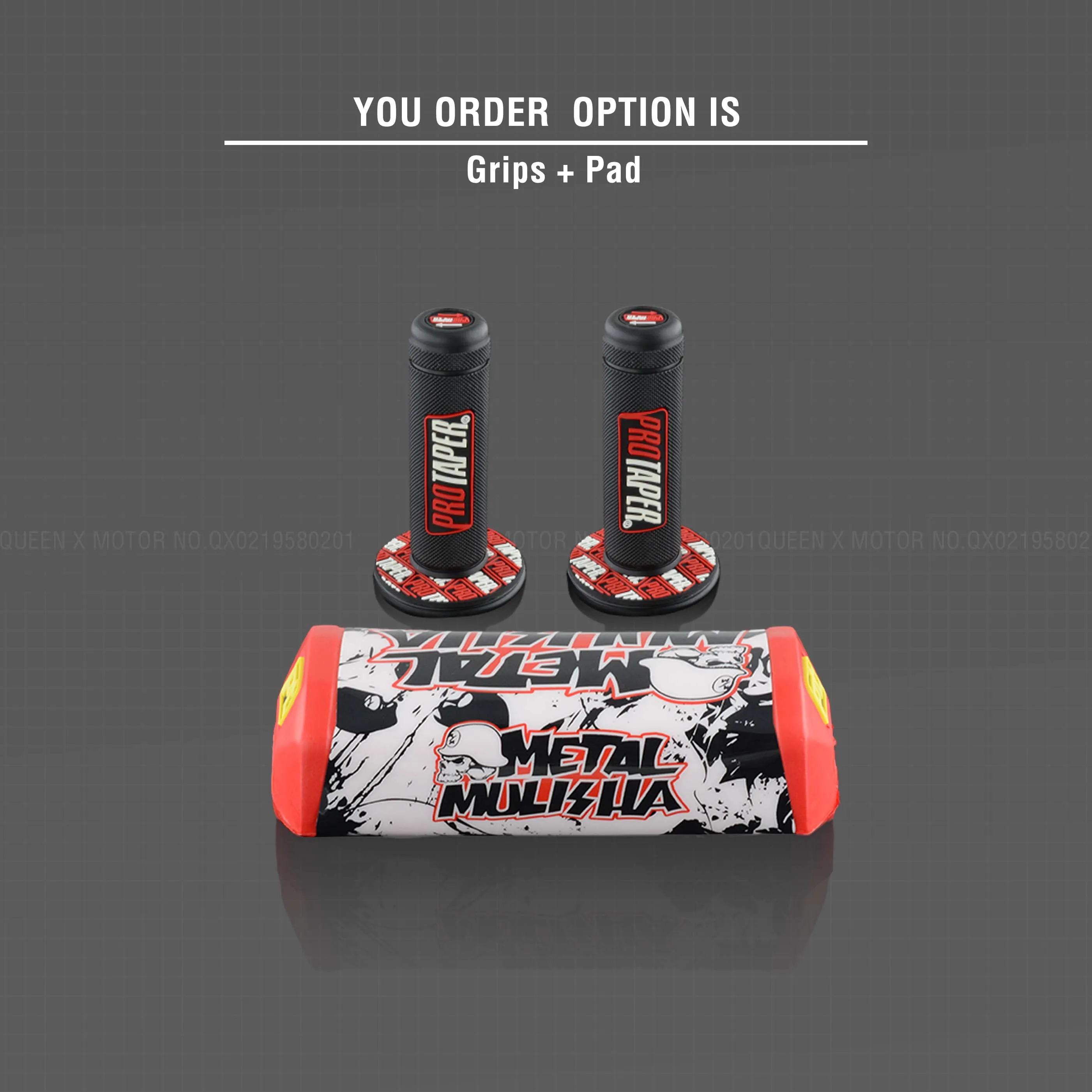 Руль для Pro Taper Pack Bar 1-1/" 6 дней Fatbar Колодки Ручки Pit Pro Racing Dirt Pit Bike мотоцикл с адаптер cnc - Цвет: Red Pad Grip
