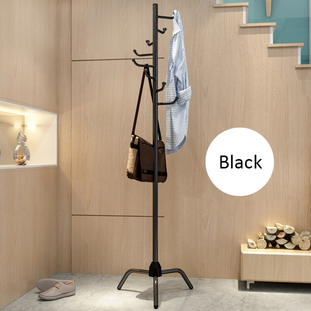 

Hot Coat Rack Clothes Tree Clothes Hat Tree Rack Free Standing Simple Fashion Hat and Coat Stand with 8 L-Shaped Hooks Tripod Ba