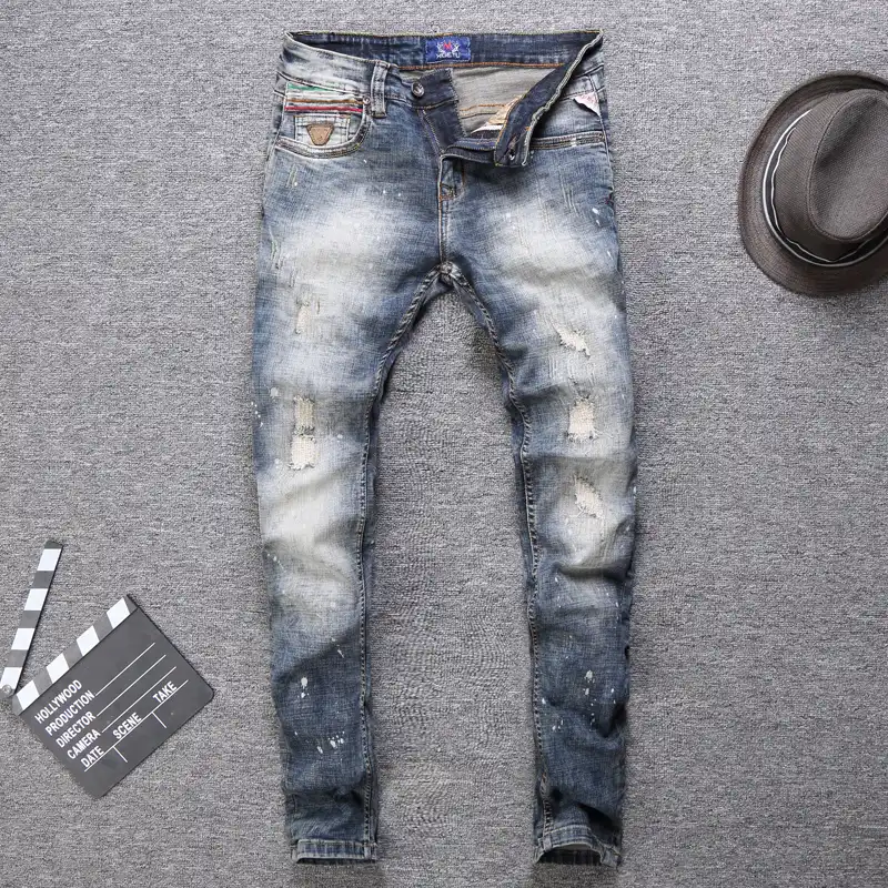 designer patchwork jeans