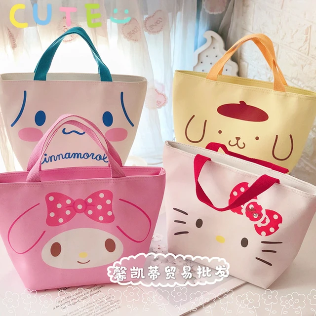 Hello Kitty, Bags, 8 X 75 X 5 Hello Kitty Brown Lunch Bag Box Cooler With  Handles