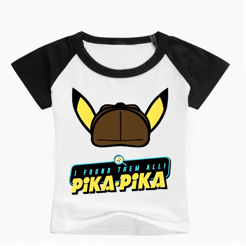 От 2 до 16 лет, Милая футболка Pokemon, детский летний топ с круглым вырезом, одежда для девочек футболка для мальчиков летняя одежда с героями мультфильмов футболка с рисунком Пикачу футболка с короткими рукавами - Цвет: color 10