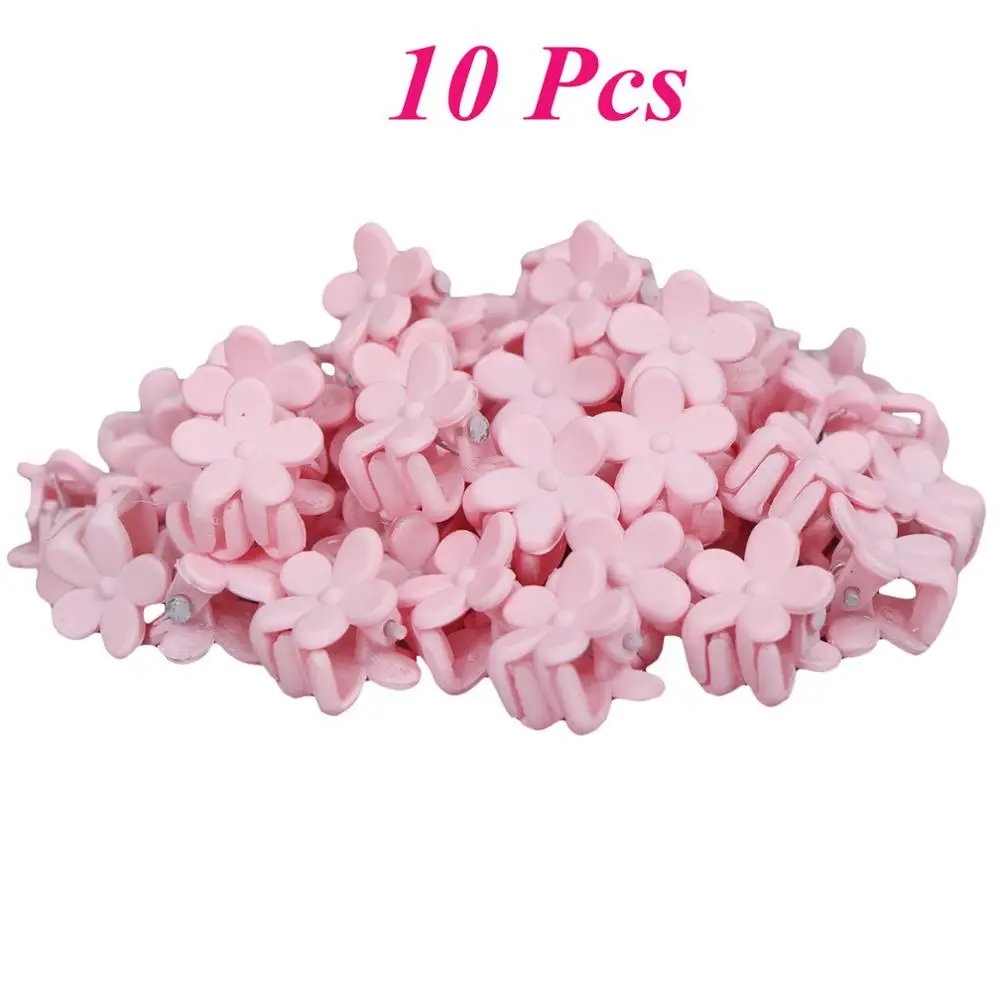 10 Pcs 10/20/50 шт милый ребенок, девушки, небольшом волосяным Шарм КОГОТЬ МИЛЫЙ карамельный розовый цветной цветок волос Щековая клип детская заколка для волос, аксессуары для волос - Цвет: 10 Pcs