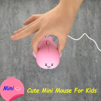 

Optical Ergonomic Computer Mouse With Retractable USB Cable Pink Cute Small Mini Cartoon Dolphin Wired PC Mice For Kid Girl Gift