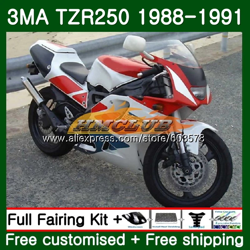 Корпус для YAMAHA TZR-250 3MA TZR250 1988 1989 1990 1991 красный, белый 121CL. 40 TZR250RR TZR250 RS YPVS ТЗР 250 88 89 90 91 обтекатель