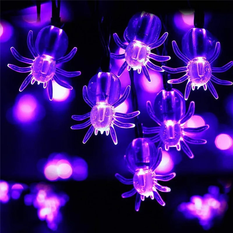 

3M/6M LED Halloween Party Decoration Lights Spider Light String By Battery-powered DIY Halloween Courtyards Home Decor Supplies