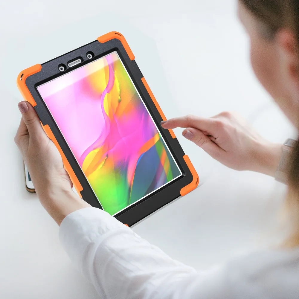 3 слоя противоударный чехол для samsung Galaxy Tab A 8,0 SM-T290 T295 T297 чехол силиконовый Твердый PC подставка funda с ручным/сумка на плечо