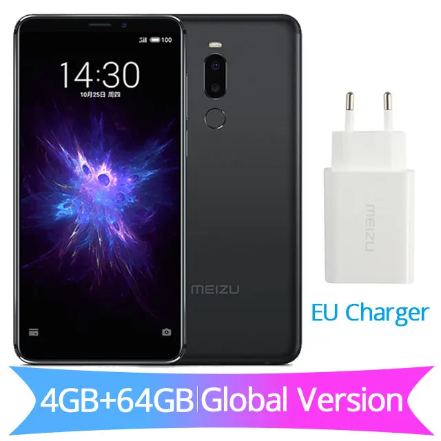 EU Charger Black Глобальная версия Meizu Note 8, 4 Гб ОЗУ, 64 Гб ПЗУ, Note8, мобильный телефон Snapdragon 632, четыре ядра, 5,99 дюйма, 2160X1080 P, зарядное устройство европейского стандарта, 3600 мА/ч - Цвет: EU Charger Black