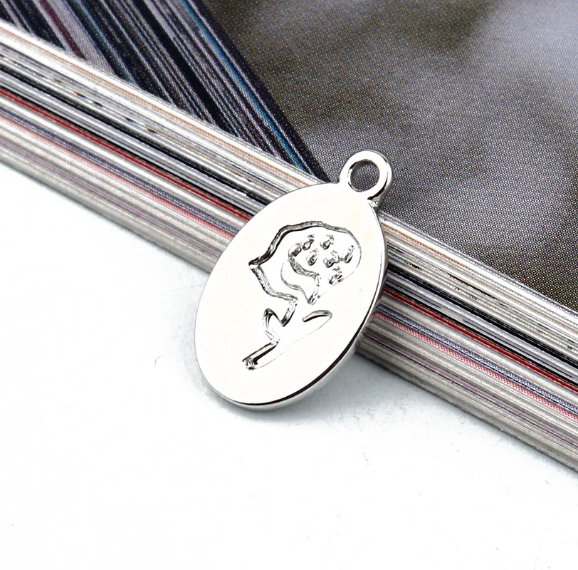silver rose 10 шт., винтажные в форме компаса, греческие монеты, сплав, подвески, серьги, основа, Золотая Роза, ангел, ожерелье, браслет, ключ, сделай сам, ювелирный аксессуар - Окраска металла: silver rose