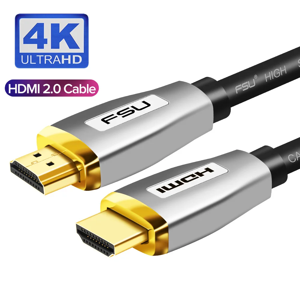 Позолоченная вилка HDMI 2,0 кабель 4K 1080P 3D HDMI к HDMI кабель из цинкового сплава, цинковый сплав 2/3/5/8/10/12 м кабель для PS4 Xbox проектор HDTV компьютера