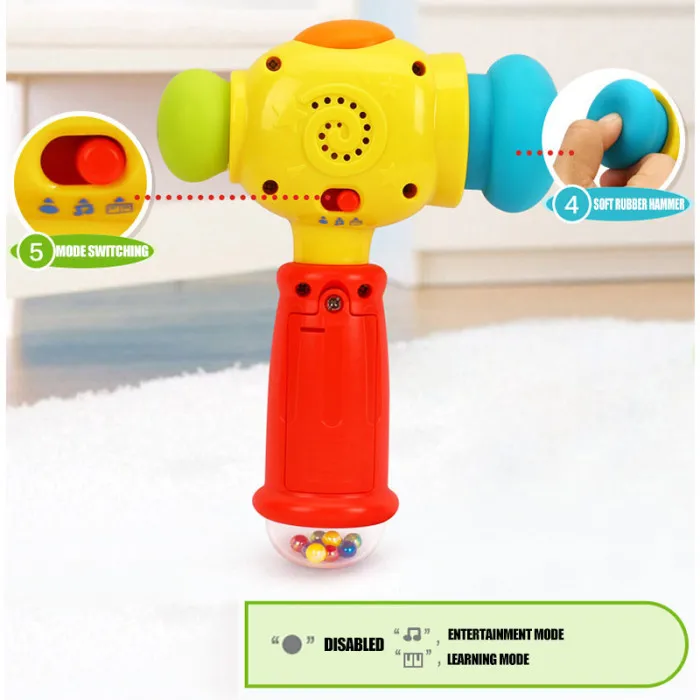 Electric Hammer Toy Baby Funny Changeable Toys Cute Early Education Tool with Light Music FJ88