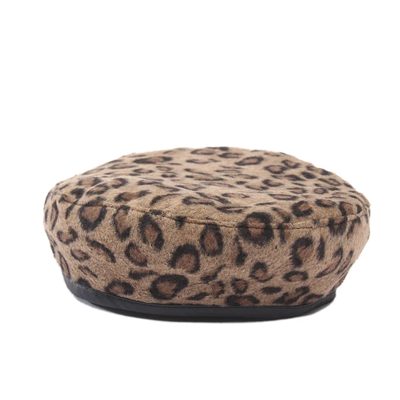 Helisopus зимняя вязаная женская шапка элегантная леопардовая шапка берет теплая Повседневная Уличная модная эластичная шапочка - Цвет: Coffee