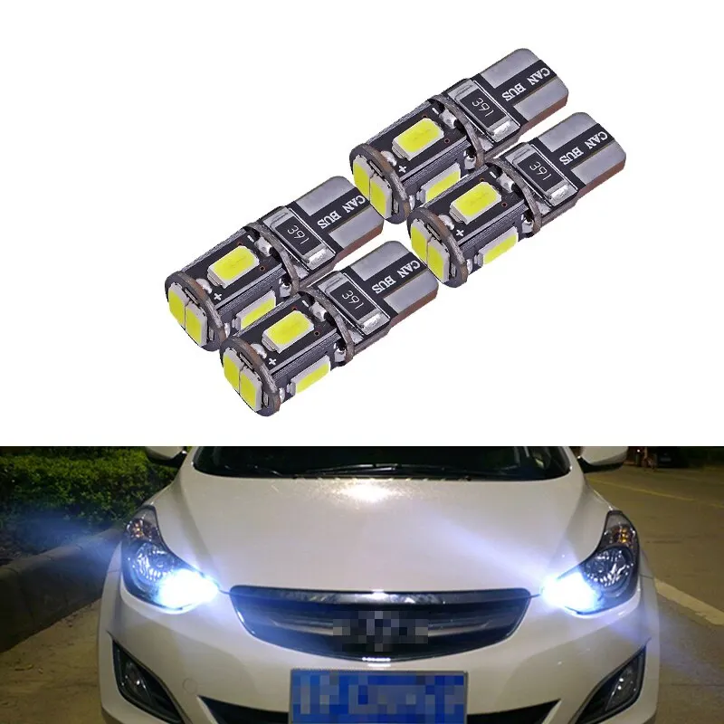 4 шт. T10 6SMD W5W 5630 Автомобильный светодиодный сигнал поворота, лампочка Canbus, автоматический внутренний купольный светильник для чтения, боковой стояночный задний тормозной фонарь