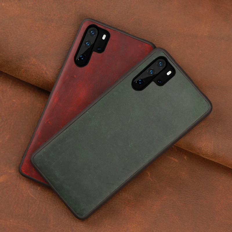 

Cowhide Phone Case For Huawei P20 P30 lite Mate 10 20 Pro Y9 P smart 2019 Crazy Horse skin Cover For Honor 8X 9 10 20 lite case
