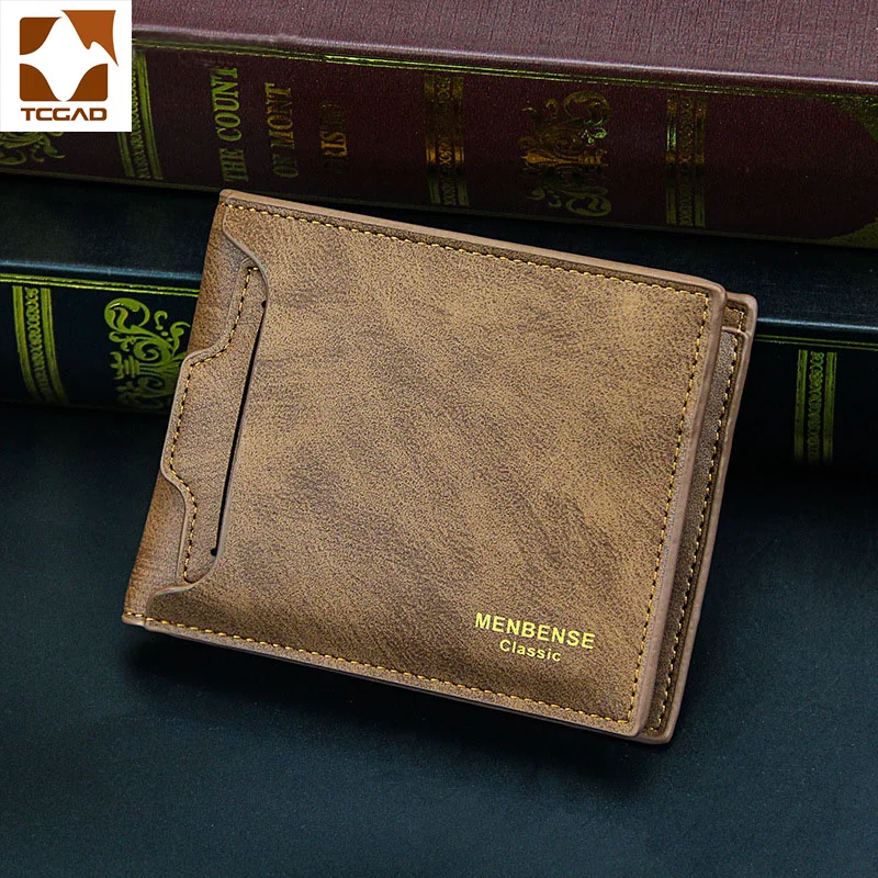 Мужской дизайнерский кожаный кошелек carteira masculina pequena cartera hombre de cuero Карманный мужской кошелек