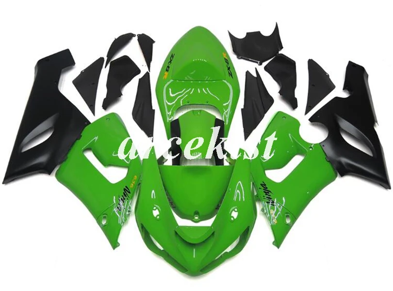 ABS мотоцикл обтекатели комплект подходит для kawasaki Ninja ZX6R 636 2005 2006 05 06 6R ZX-6R Кузов Набор на заказ drak синий - Цвет: green black