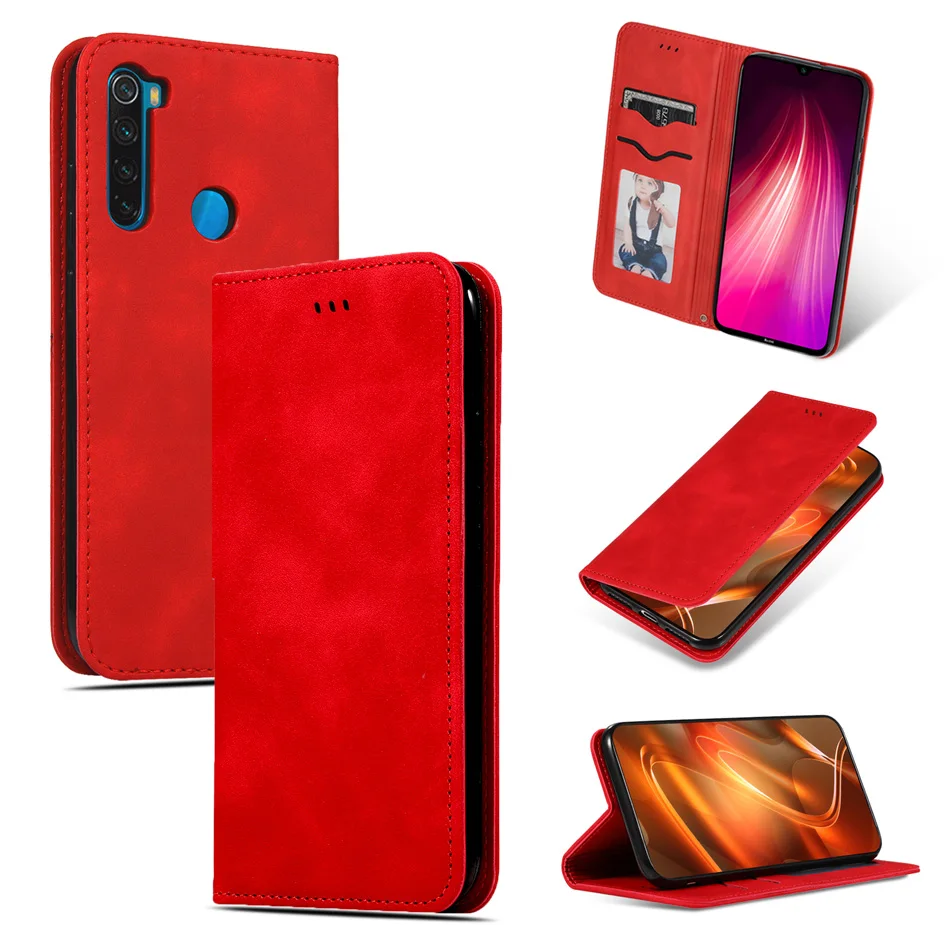Luxury Touch-Sensitive Flip Case For Xiaomi Redmi Note 8 8A 7 7A 6 K20 MI 9T Pro Leather Case MI9 SE 9t Wallet Cover TPU Book