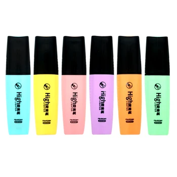 

New Arrival Brand Mix Color Highlighter 5pcs/lot Oblique Head Mark Pen for Student Read Free Shipping