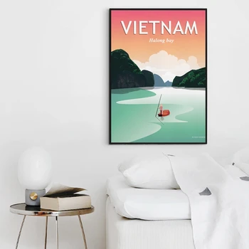 

Vietnam Halong Bay Vintage Poster Canvas Painting Travel Scenery Tourism Art Painting Wall Picture Home Decor Traveler Gift Idea