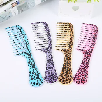 

1PC High Quality Not Easy To Break Large Tooth Comb Leopard Print Comb Haircut Hair Styling Accessories Anti-Knotted Comb