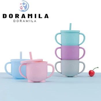 

Baby Feeding Cups Baby Learning Cup Drinking Silicone Sippy Cups Mug With Handle For Toddlers Kids Silicone Sippy Cup Lids Solid