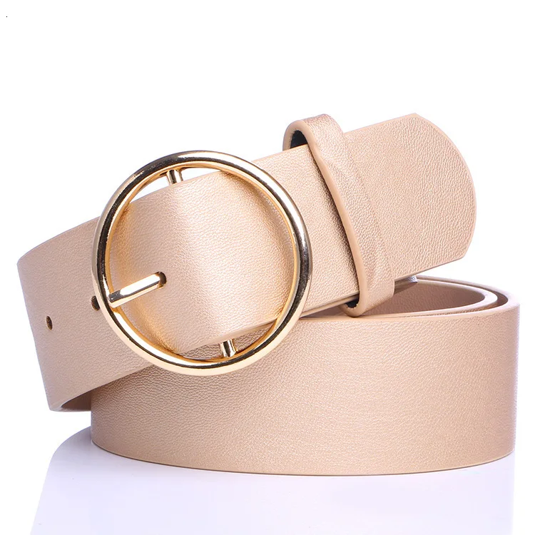 07 Fashion Classic Round Buckle Ladies Wide Belt Women's Design High Quality Female Casual Leather Belts For Jeans - Цвет: 07